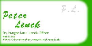 peter lenck business card